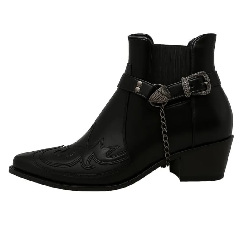Men's Pointed Toe Western Ankle Boots | Cassius_1