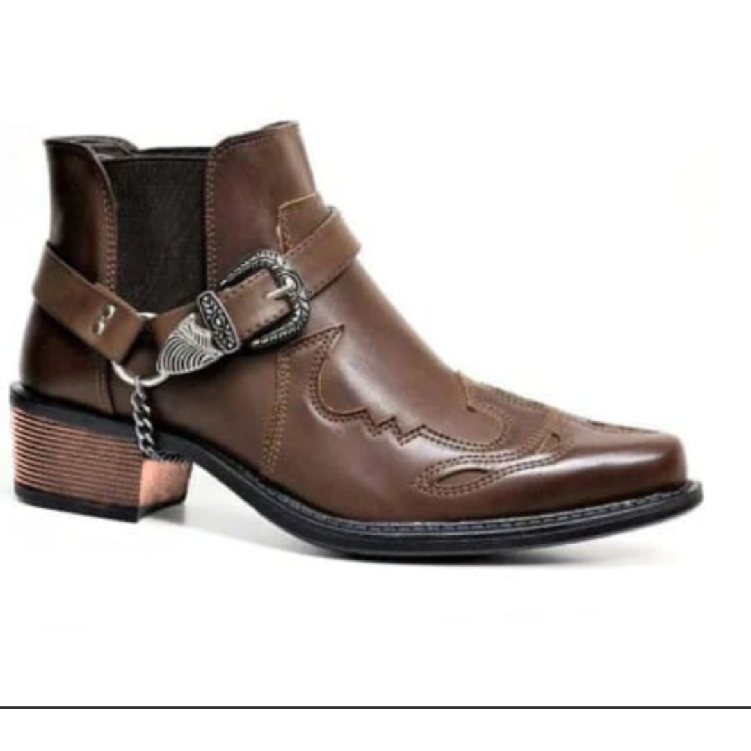 Men's Pointed Toe Western Ankle Boots | Cassius_2