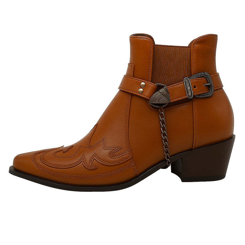 Men's Pointed Toe Western Ankle Boots | Cassius_3
