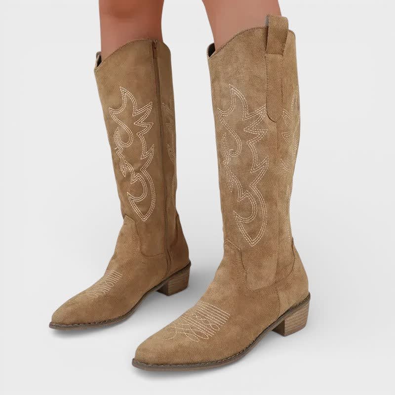 Women's Embroidered Knee-High Western Boots | Sydney_5