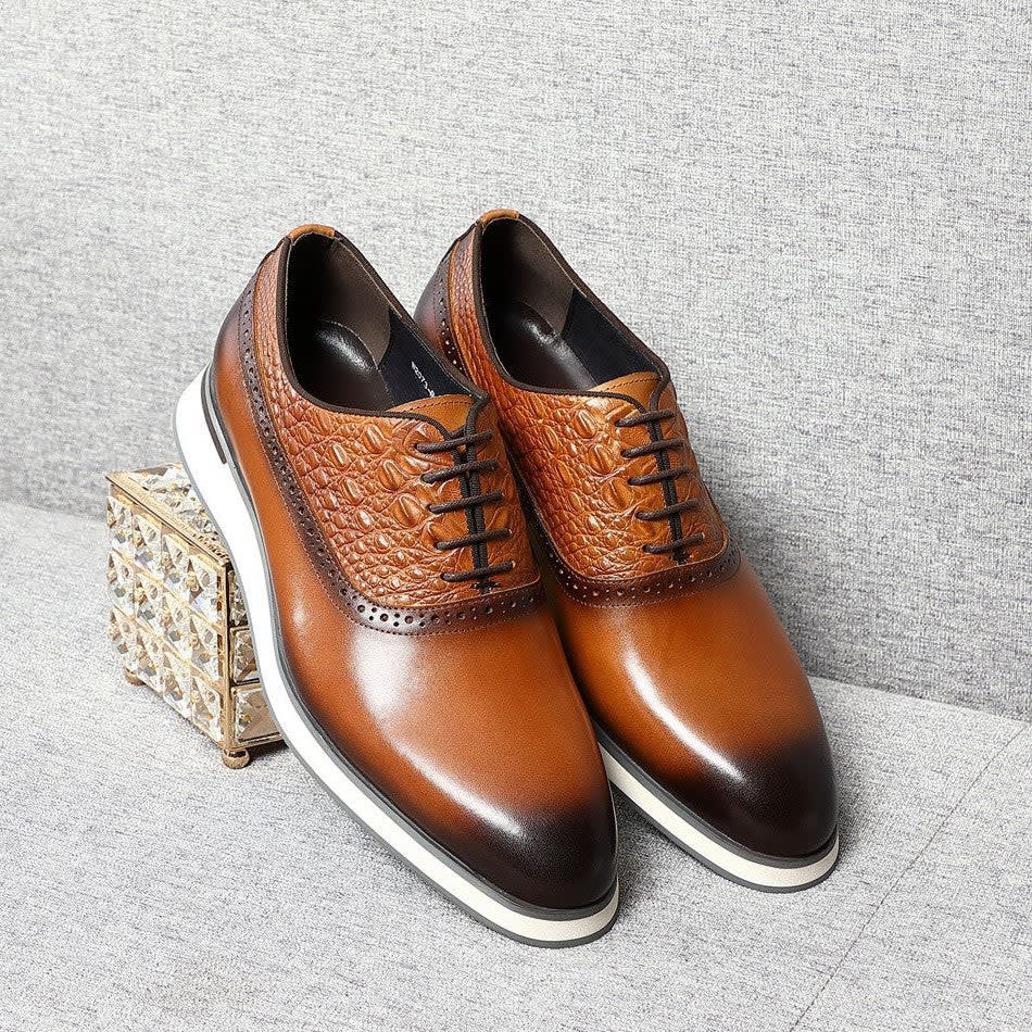Men's Leather Lace-Up Oxford Shoes | Hubert_14