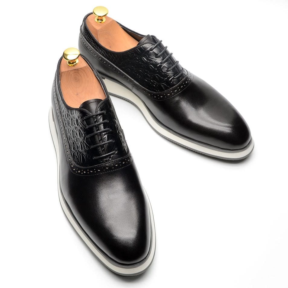 Men's Leather Lace-Up Oxford Shoes | Hubert_17