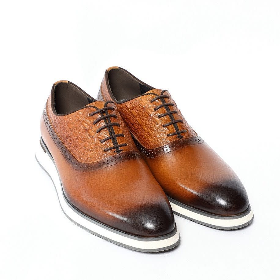 Men's Leather Lace-Up Oxford Shoes | Hubert_18