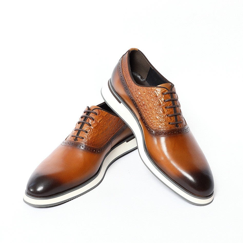 Men's Leather Lace-Up Oxford Shoes | Hubert_19