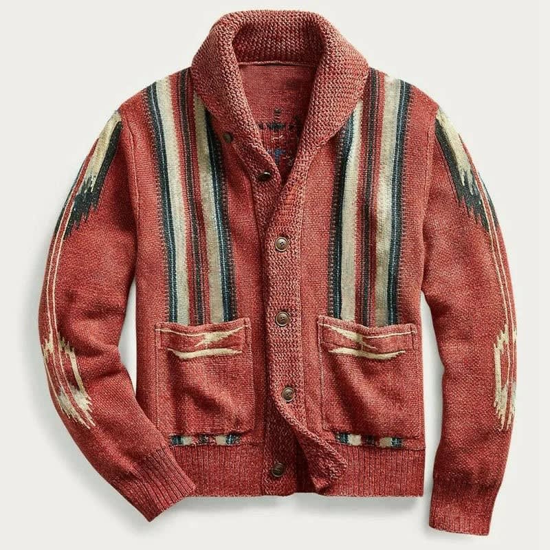 Men's Patterned Wool Blend Cardigan | Bobby_3