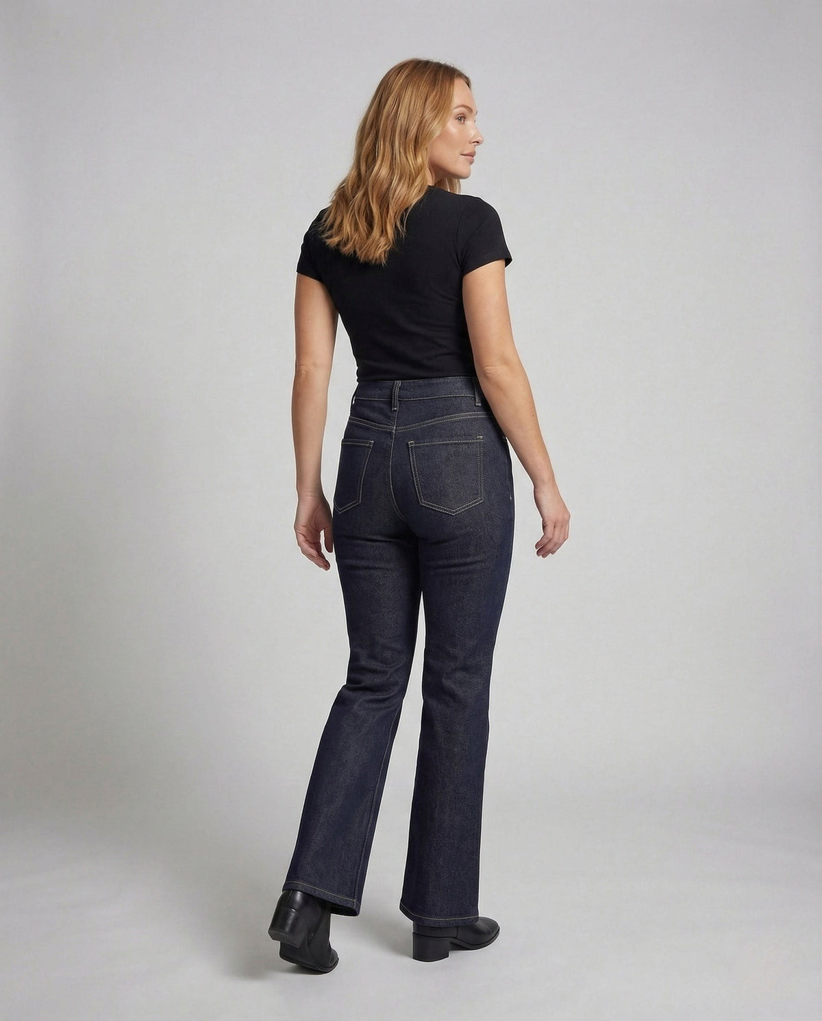 Women's Contrast Stitch Bootcut Jeans | Elizabeth_3