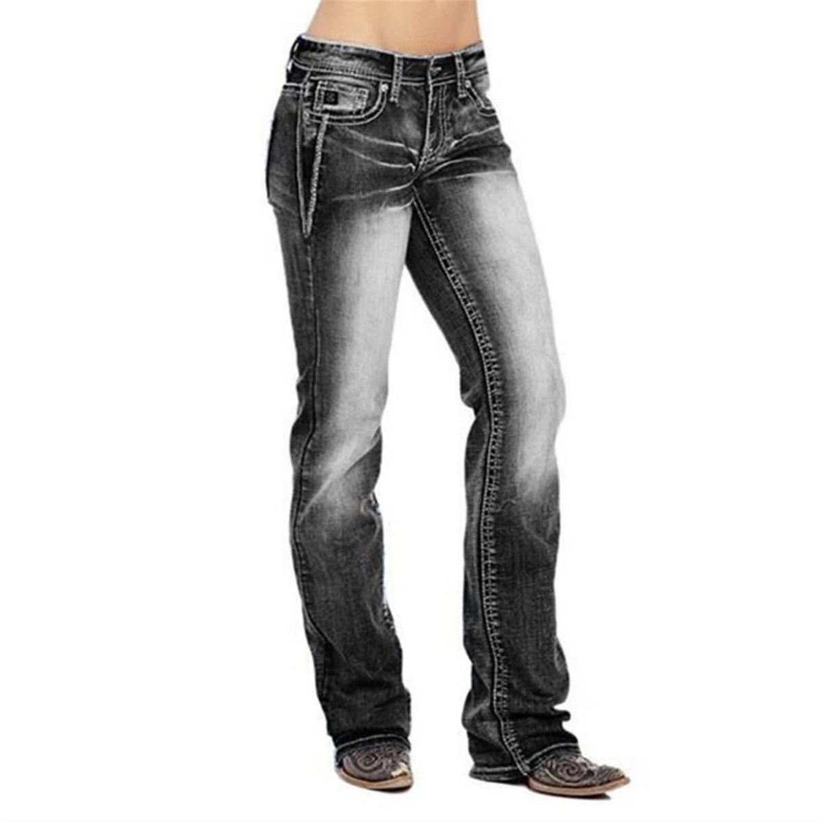 Women's Flag Pocket Bootcut Jeans | Lillian_3