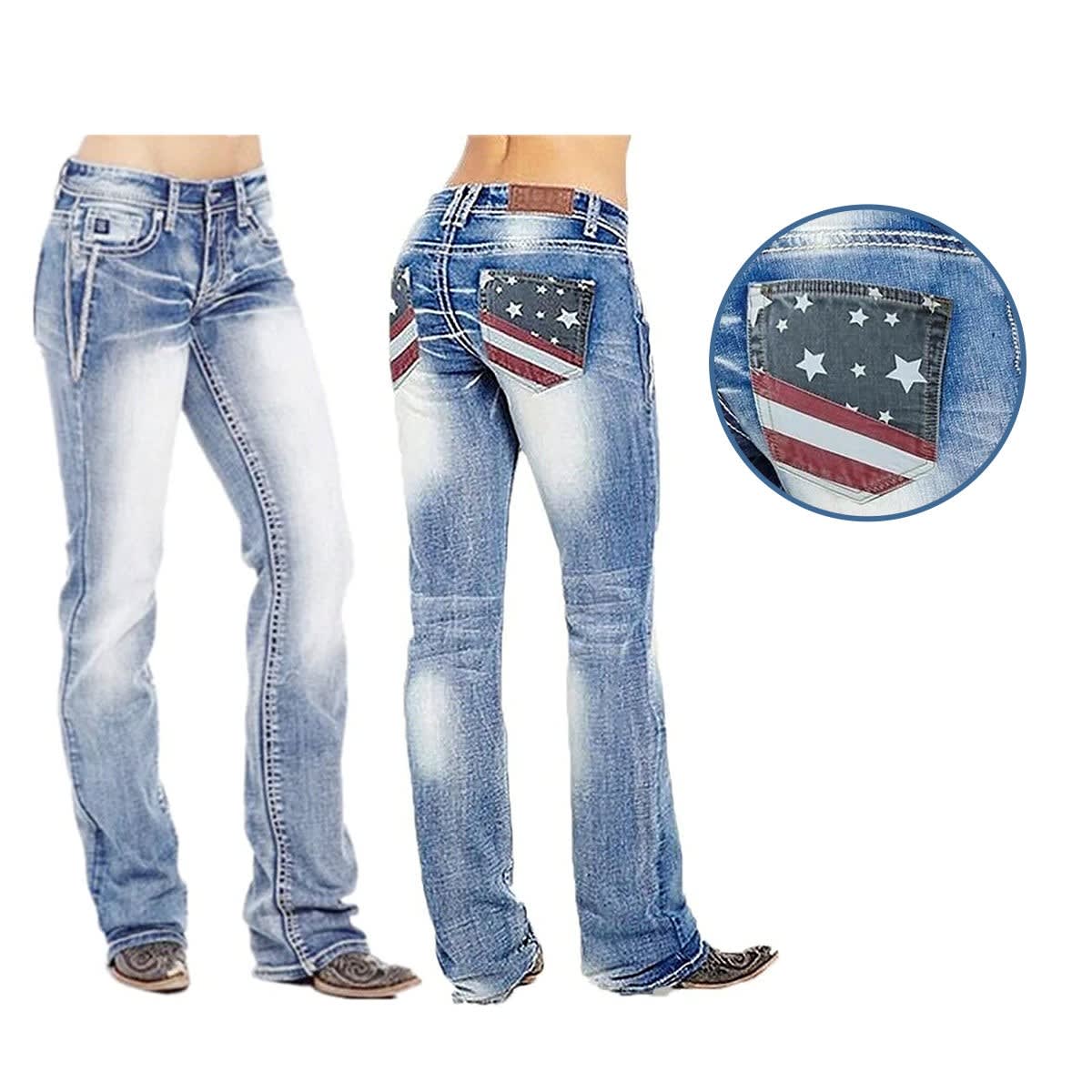 Women's Flag Pocket Bootcut Jeans | Lillian_6