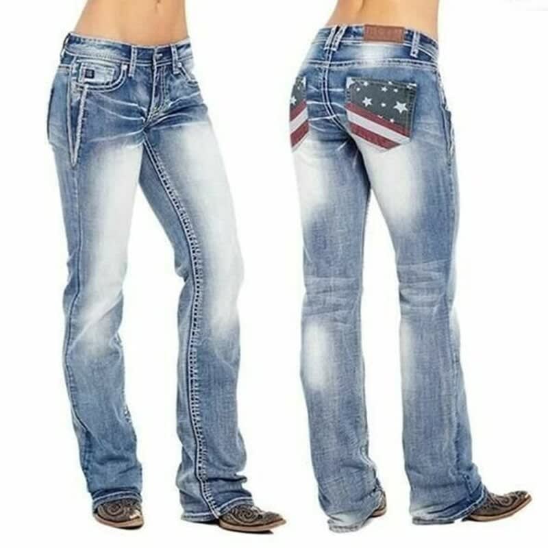 Women's Flag Pocket Bootcut Jeans | Lillian_8