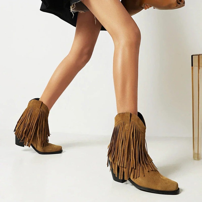 Women's Fringe Western Cowboy Boots | Heloise_1