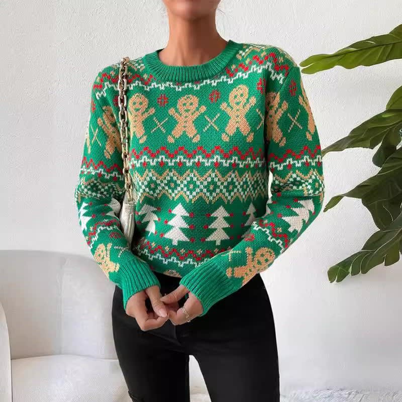 Women's Gingerbread Fair Isle Christmas Jumper | Rhiannon_3