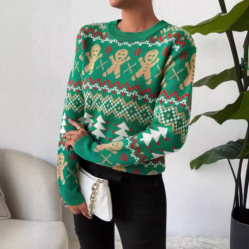Women's Gingerbread Fair Isle Christmas Jumper | Rhiannon_4