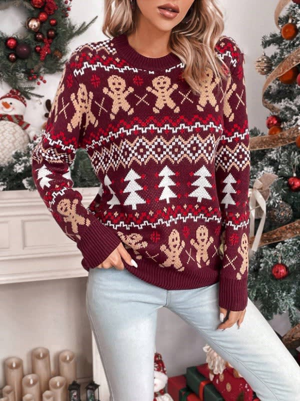 Women's Gingerbread Fair Isle Christmas Jumper | Rhiannon_6