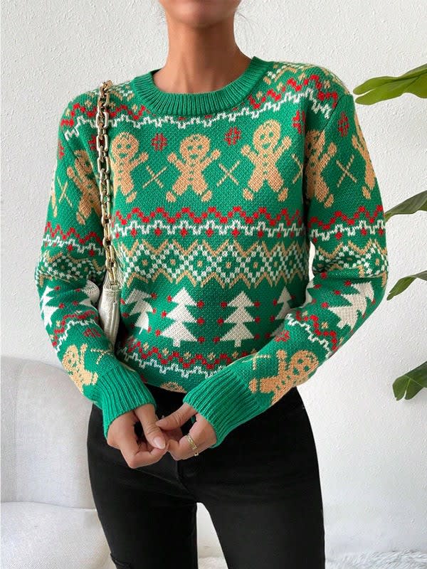 Women's Gingerbread Fair Isle Christmas Jumper | Rhiannon_7