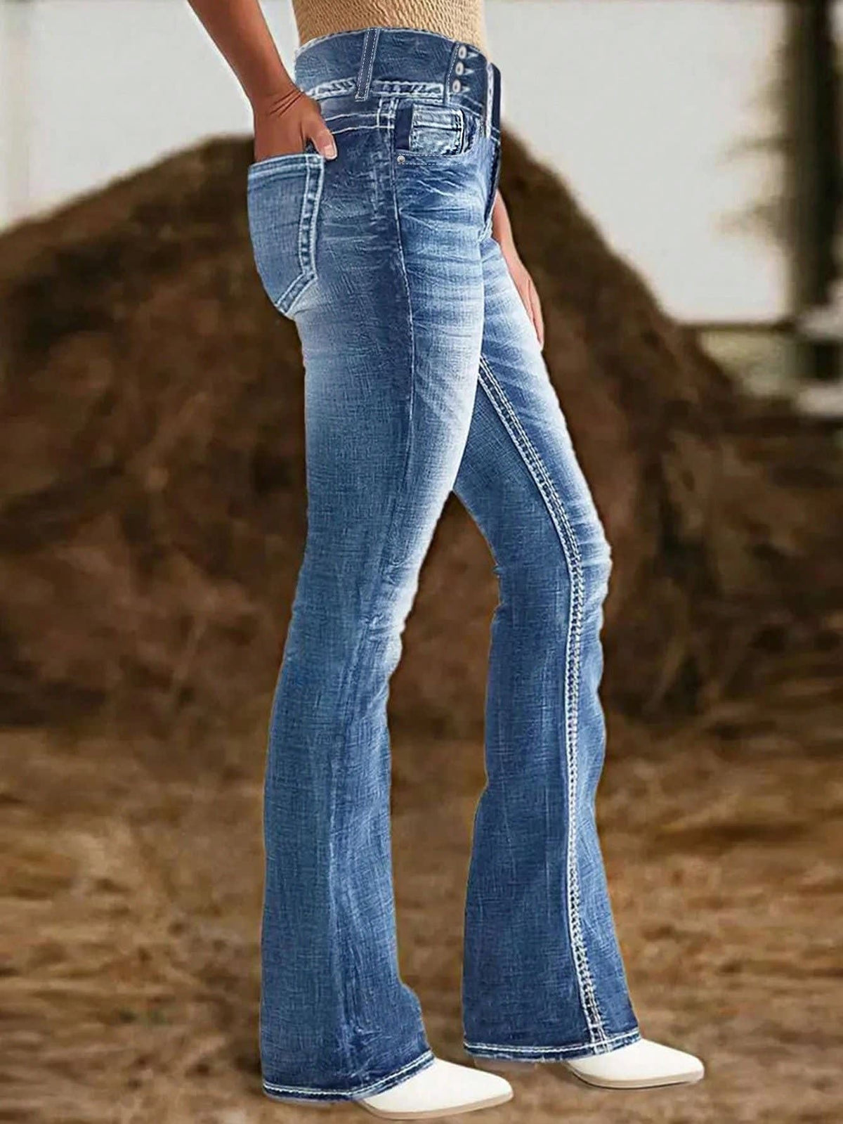 Women's Sculpting High Waist Flared Jeans | Natasha_6