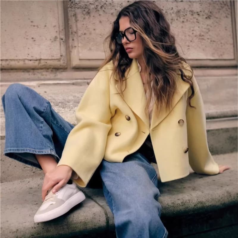 Women's Oversized Wool Blend Pea Coat | Eloise_1