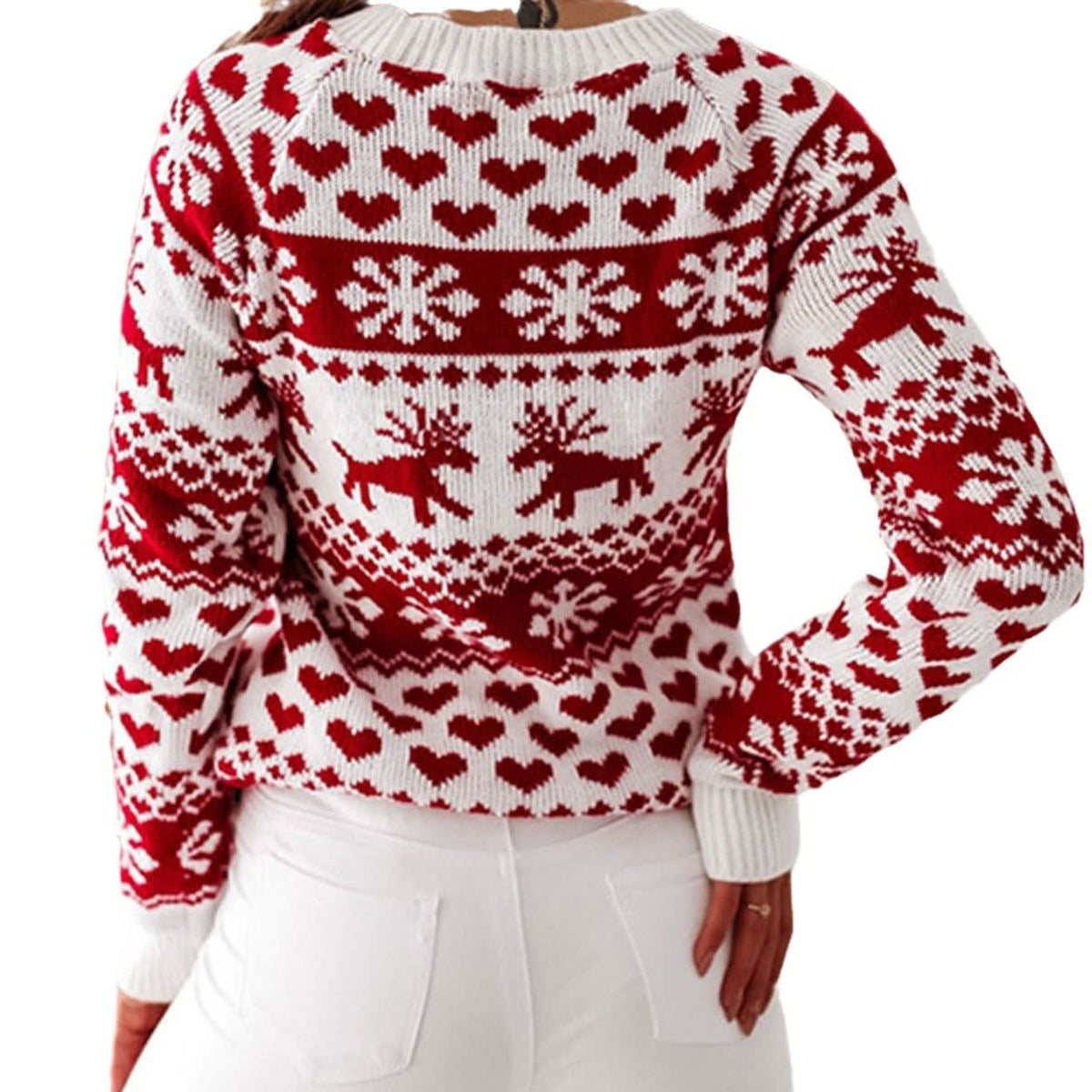 Women's Heart Fair Isle Christmas Jumper | Maddie_5