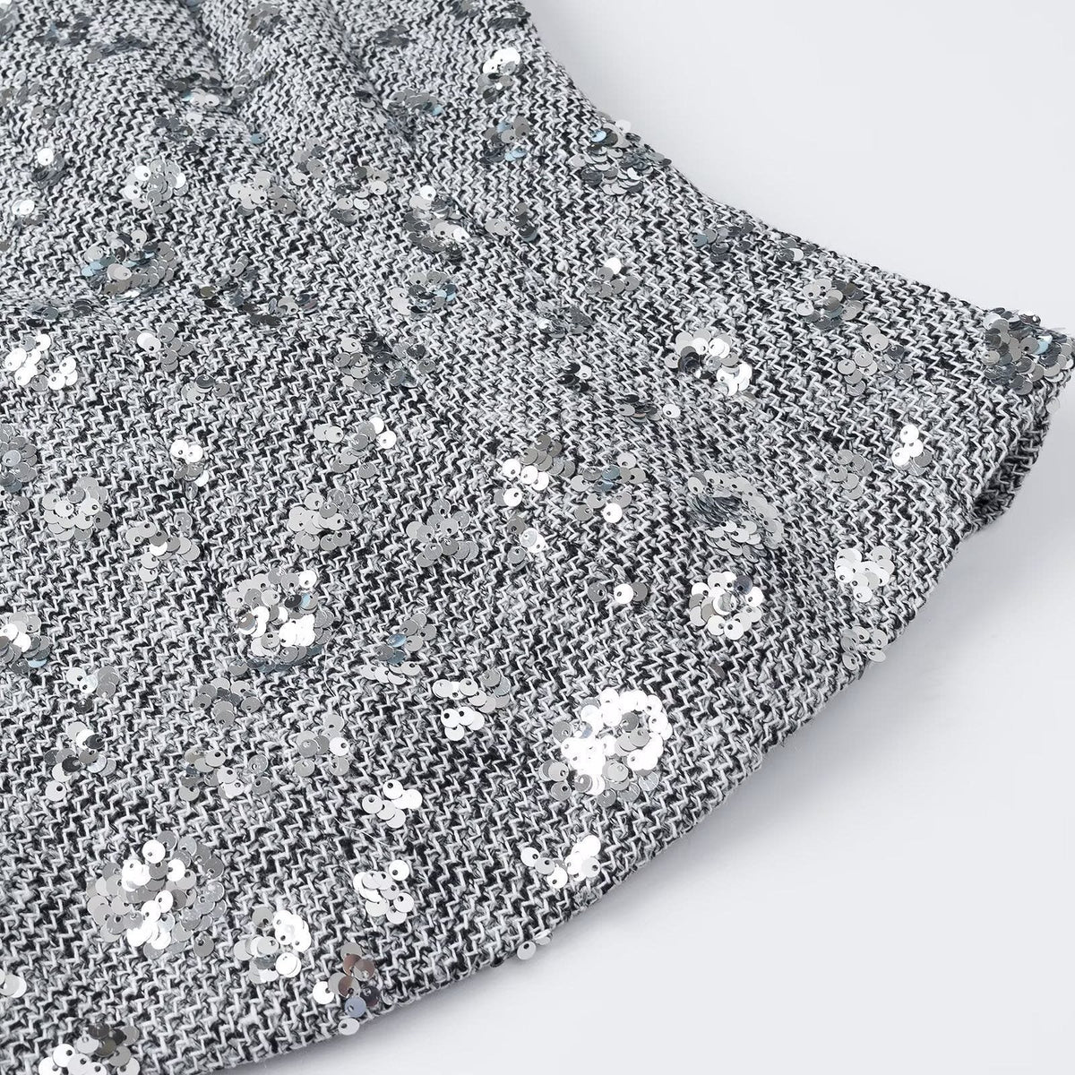 Women's Sequin Boucle Sleeveless Peplum Top | Anya_4