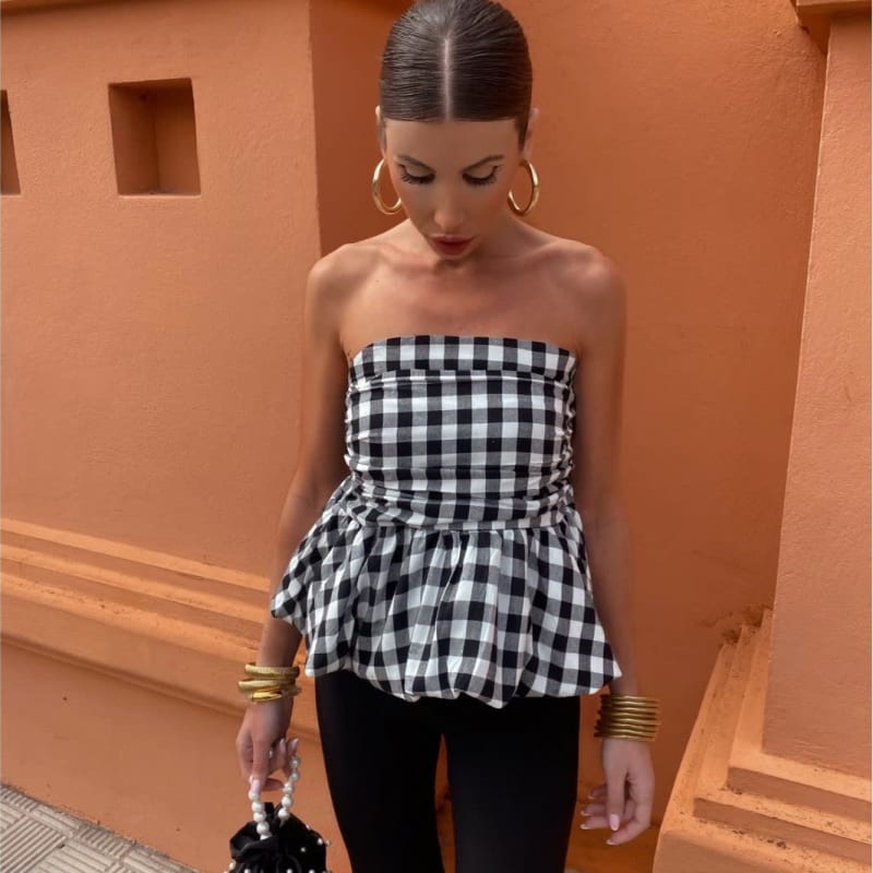 Women's Strapless Peplum Top | Miranda_1