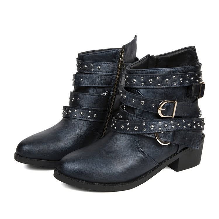 Women's Studded Buckle Ankle Boots | Eloise_9