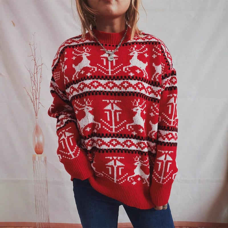 Women's Nordic Reindeer Christmas Jumper | Lola_1