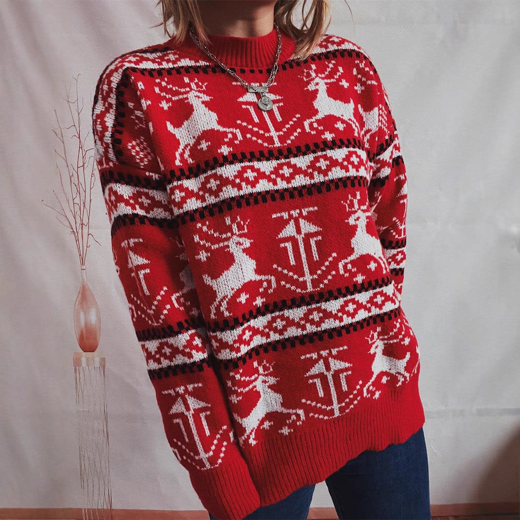 Women's Nordic Reindeer Christmas Jumper | Lola_3