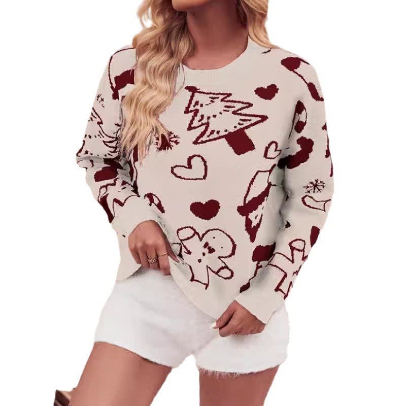 Women's Candy Cane Gingerbread Christmas Jumper | Felicity_5