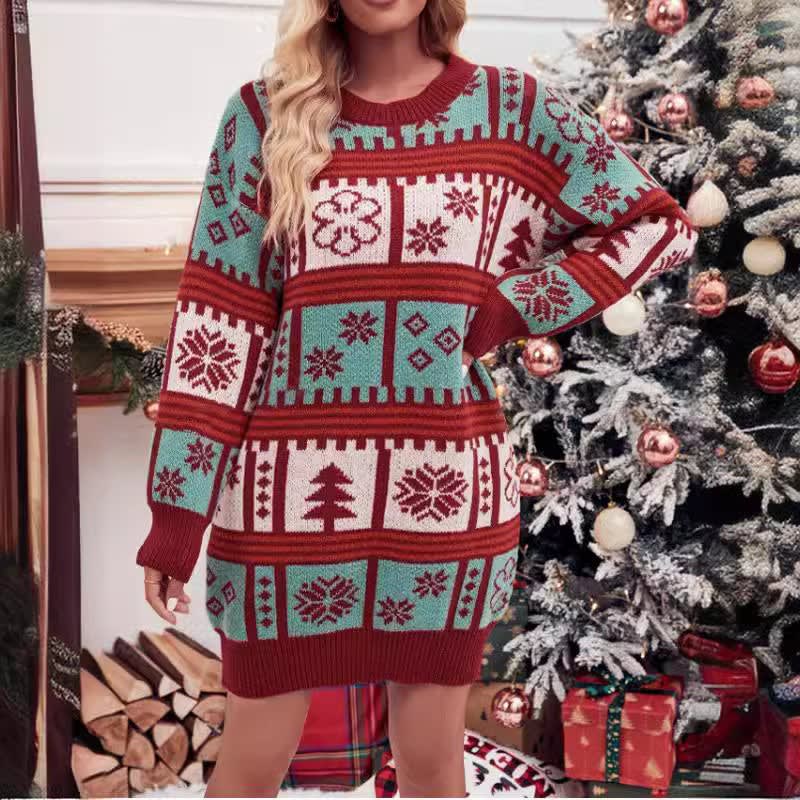 Women's Fair Isle Christmas Jumper Dress | Diana_1