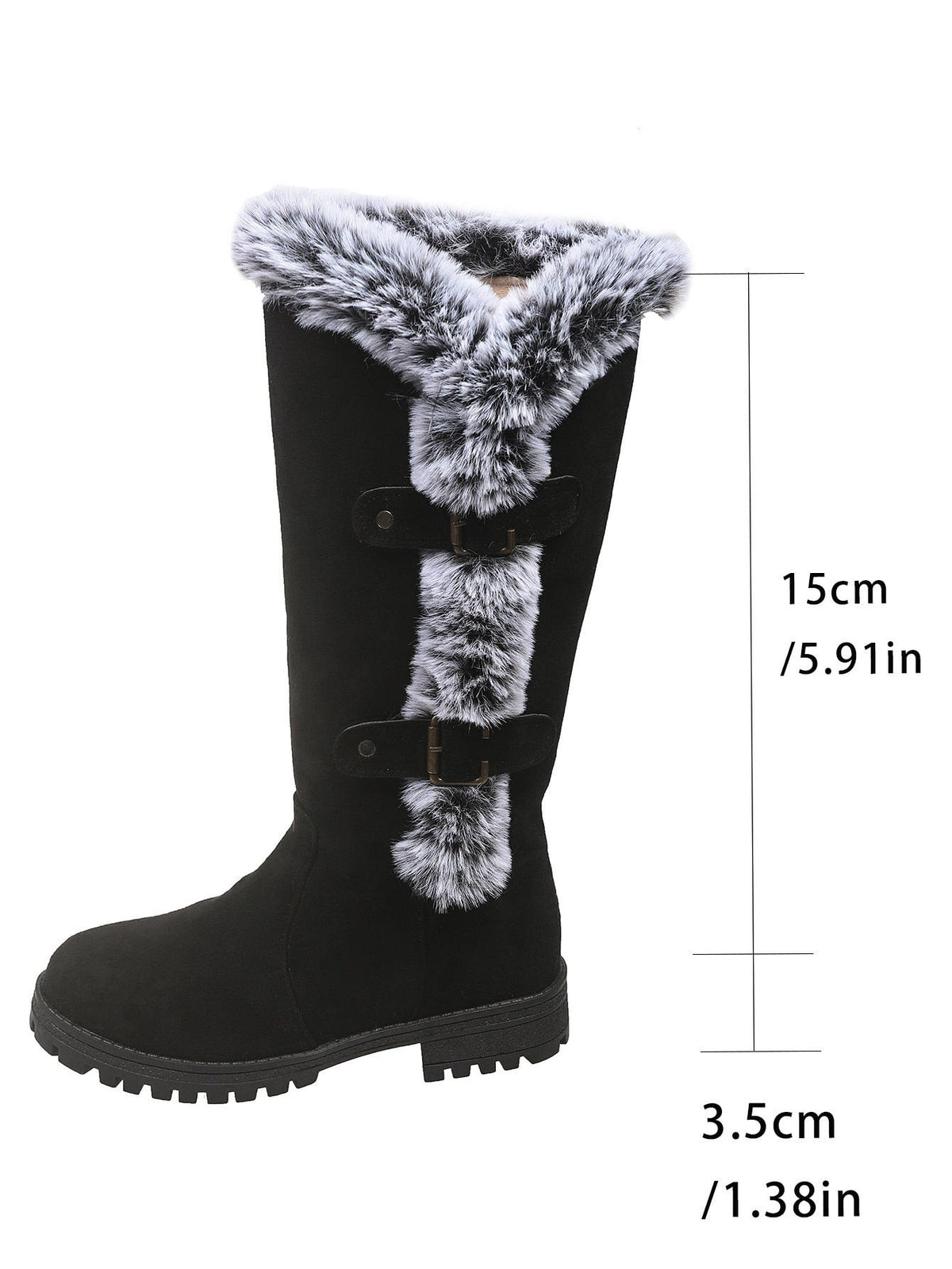 Women's Faux Fur Trim Knee High Boots | Eden_6