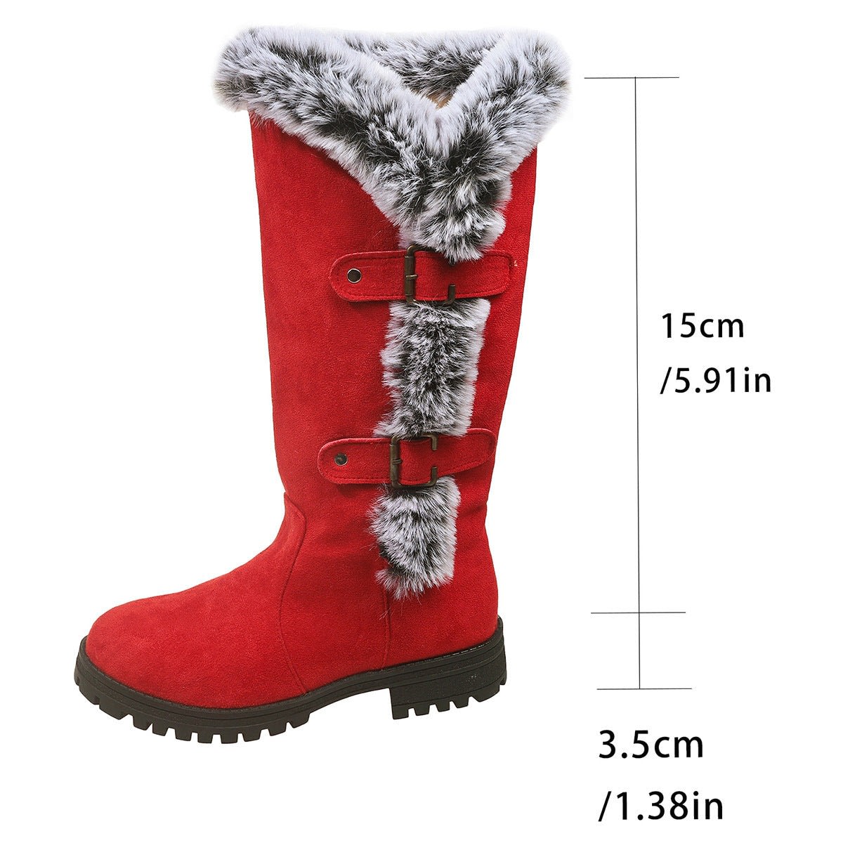 Women's Faux Fur Trim Knee High Boots | Eden_8