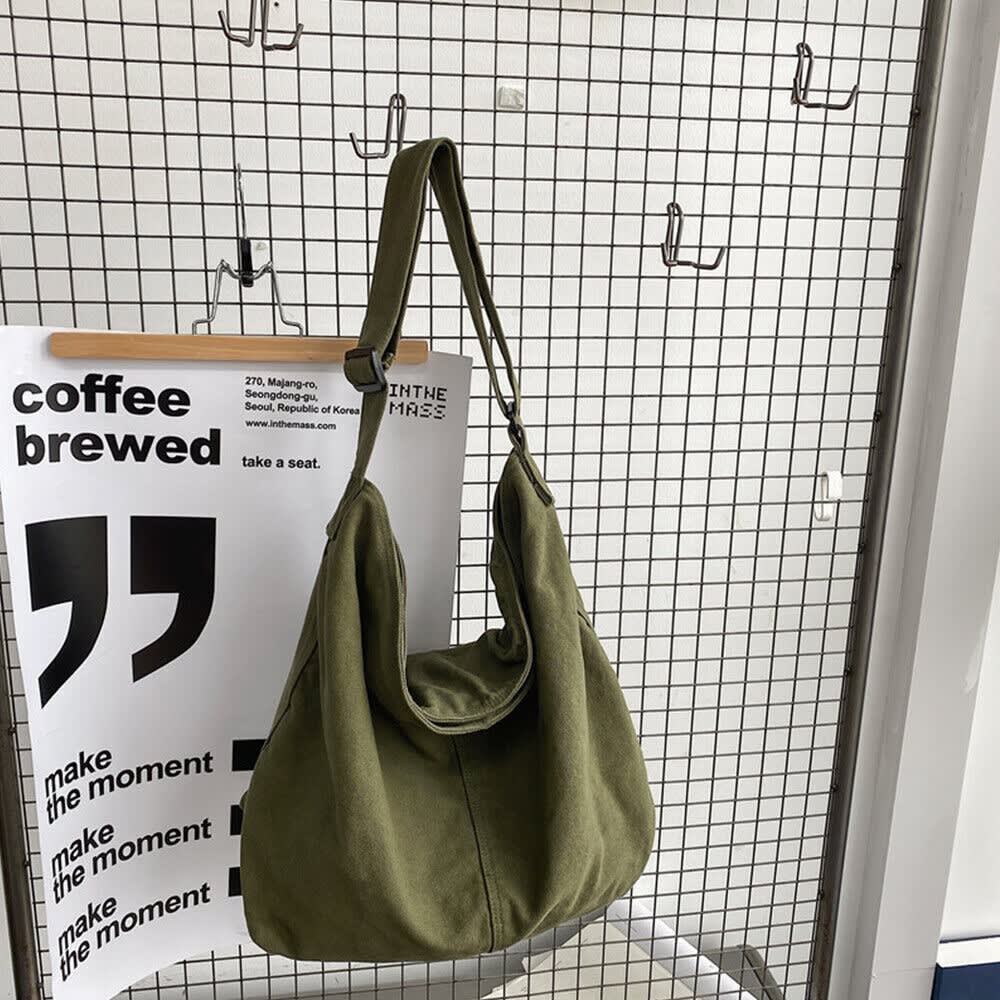 Women's Slouchy Canvas Crossbody Bag | Autumn_6