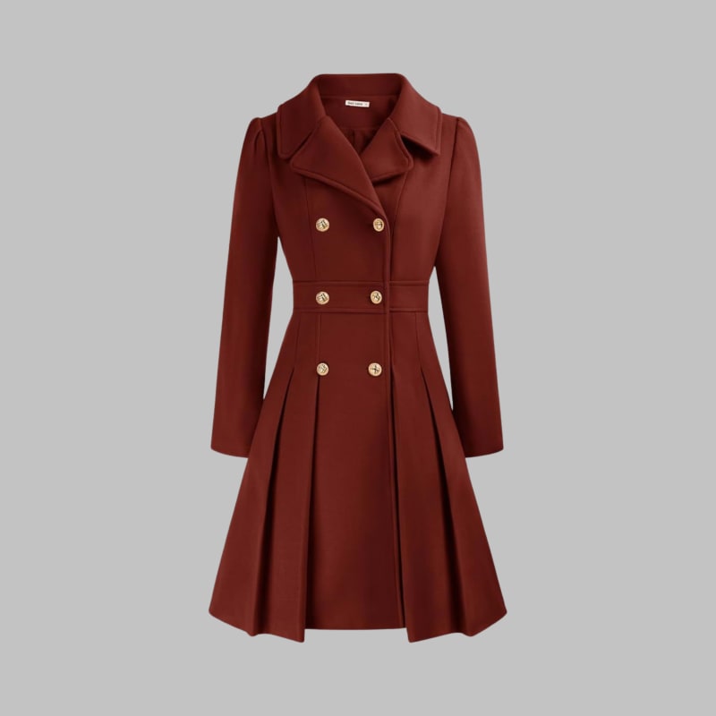 Women's Double-Breasted Pleated Coat | Lois_1