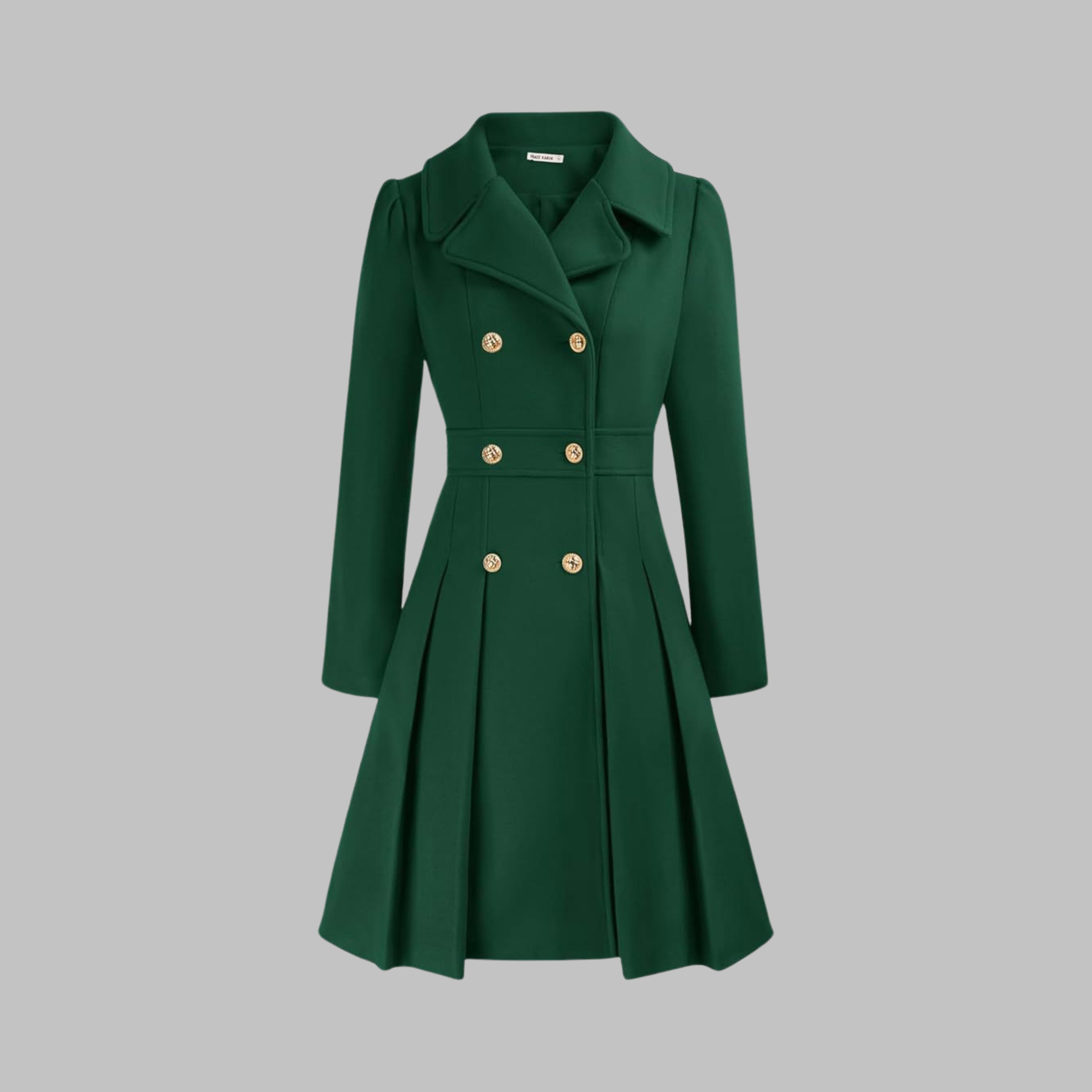 Women's Double-Breasted Pleated Coat | Lois_13