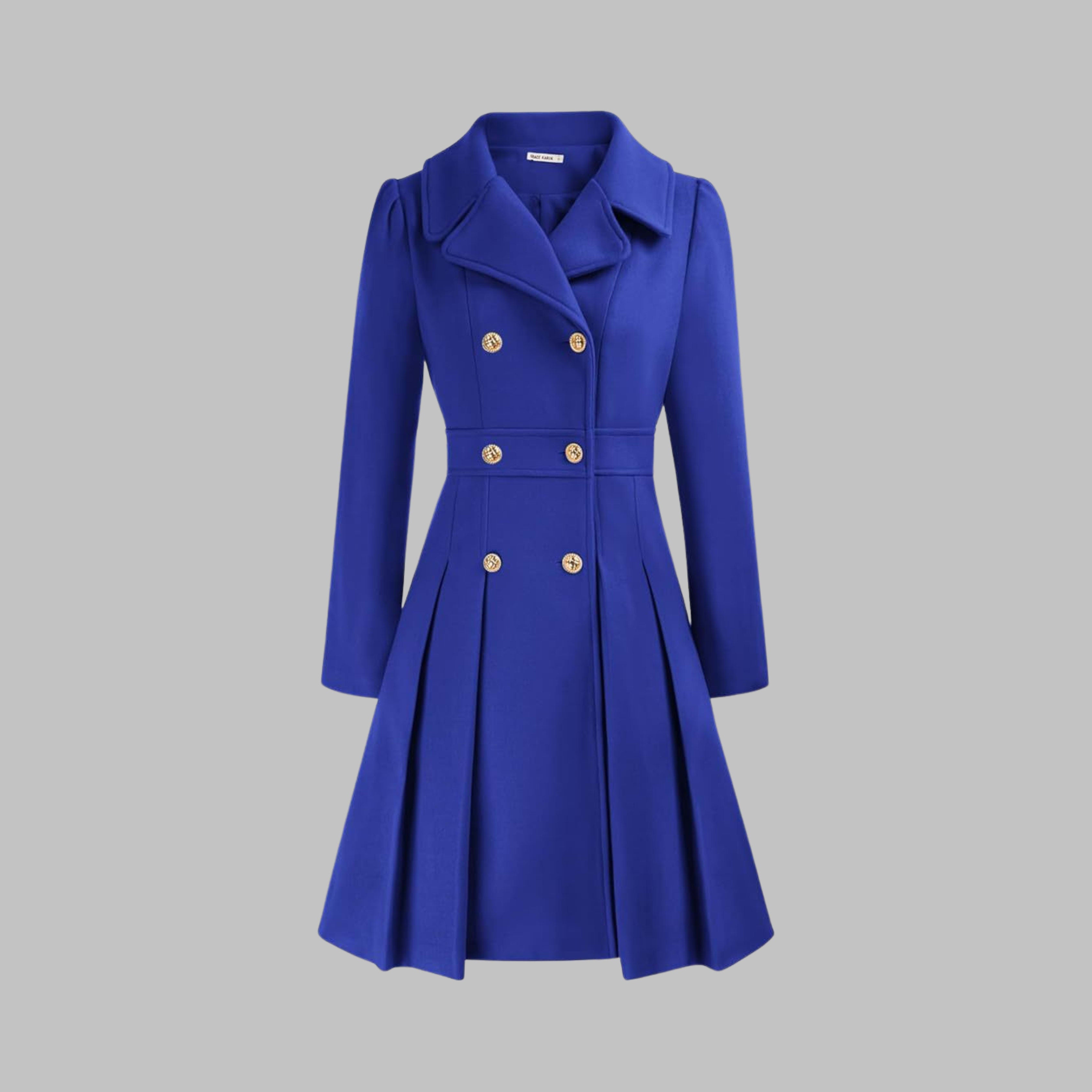 Women's Double-Breasted Pleated Coat | Lois_18