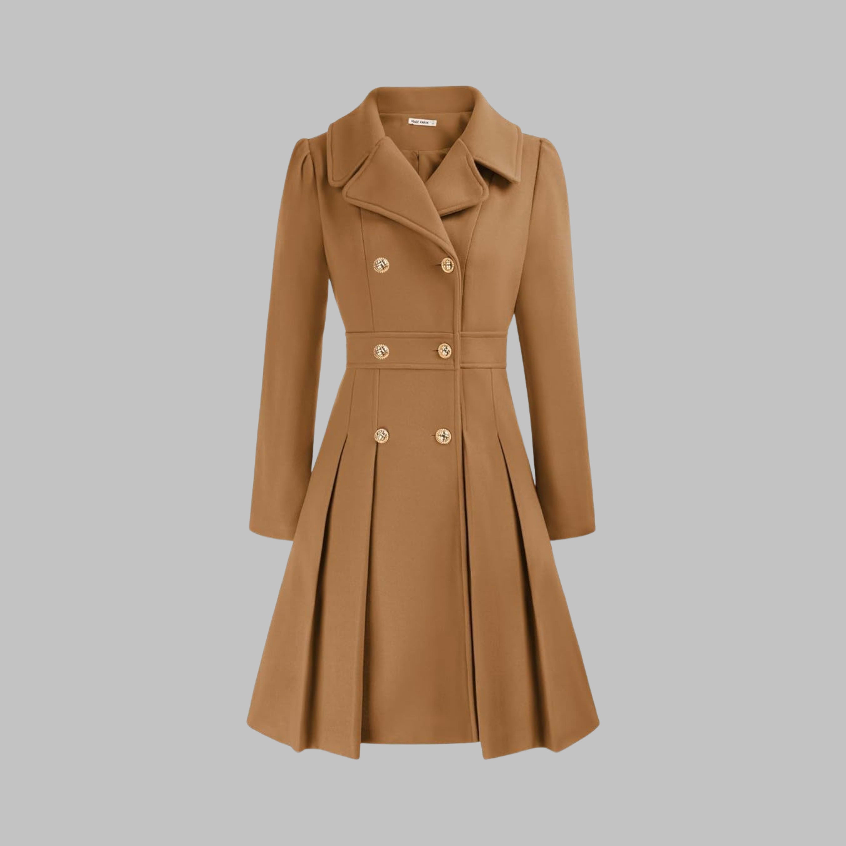 Women's Double-Breasted Pleated Coat | Lois_2