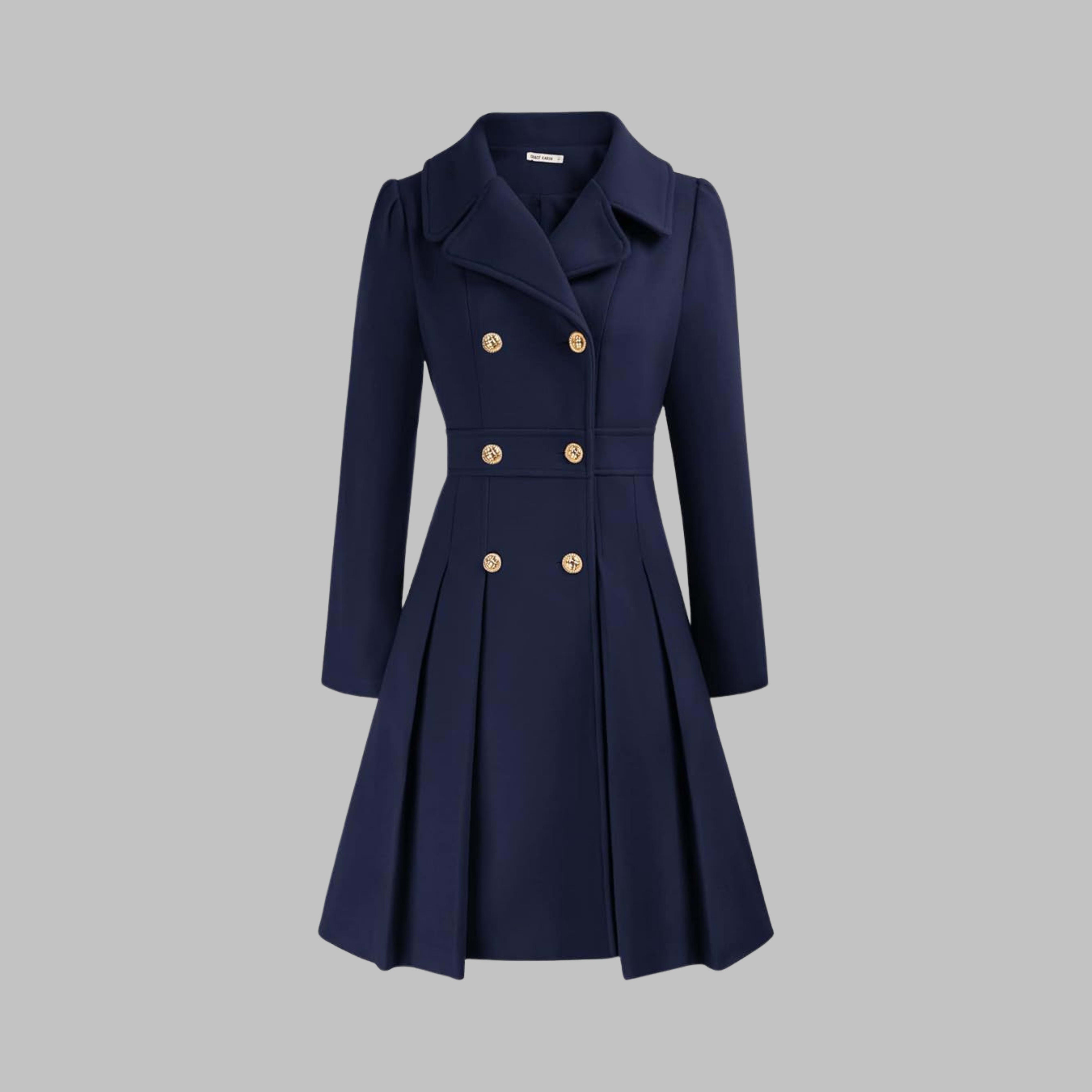Women's Double-Breasted Pleated Coat | Lois_3