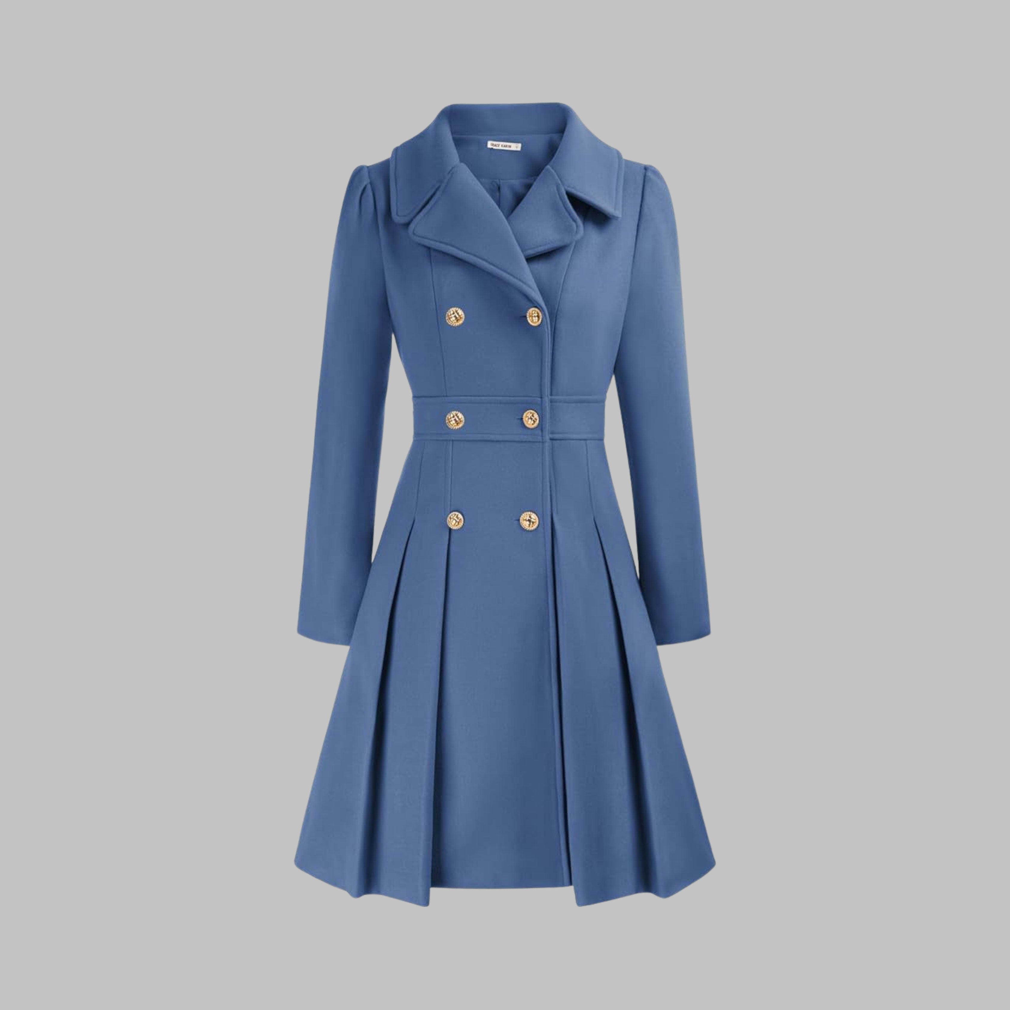 Women's Double-Breasted Pleated Coat | Lois_4