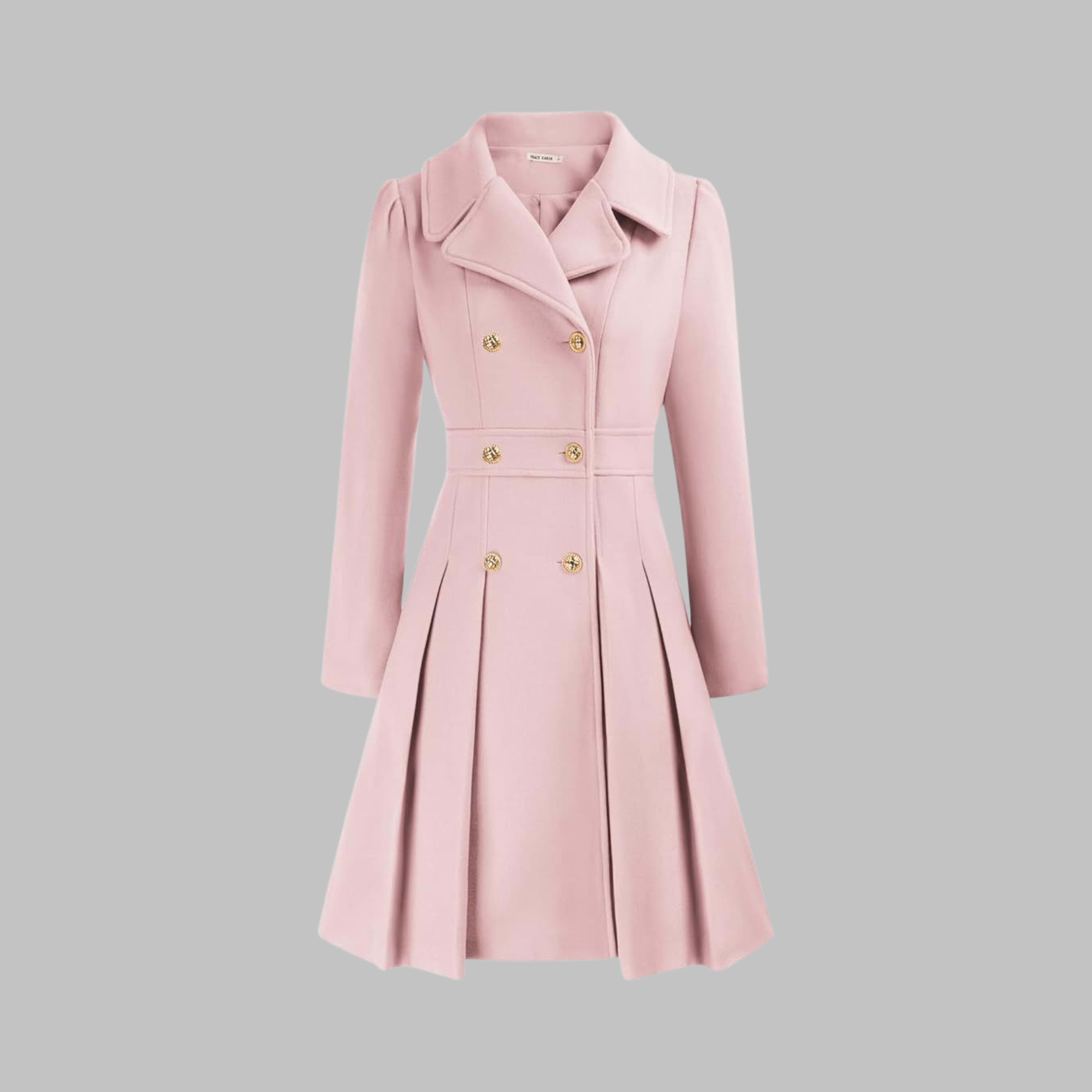 Women's Double-Breasted Pleated Coat | Lois_7