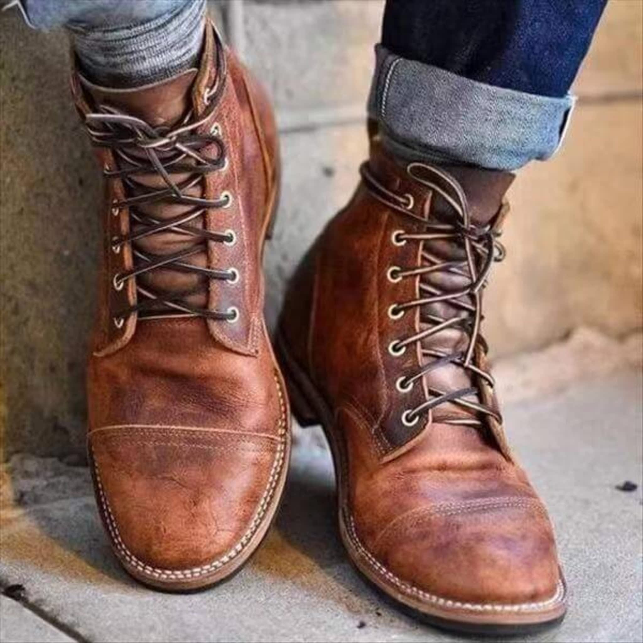 Men's Leather Lace Up Boots | Struan_3