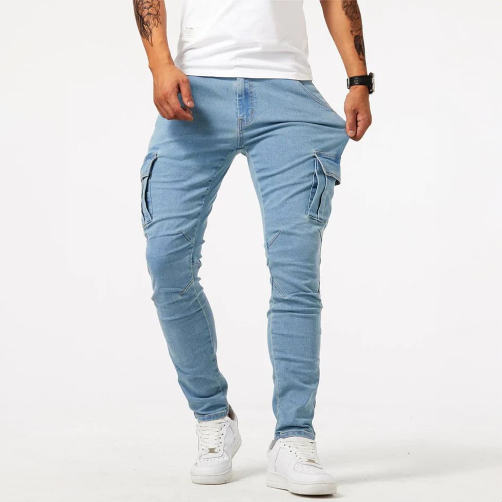 Men's Stretch Denim Cargo Jeans | Elliot_6