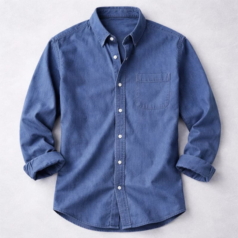 Men's Cotton Chambray Shirt | Edmund_4