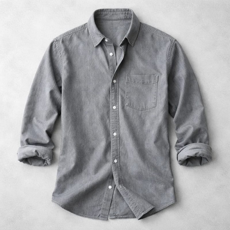 Men's Cotton Chambray Shirt | Edmund_6