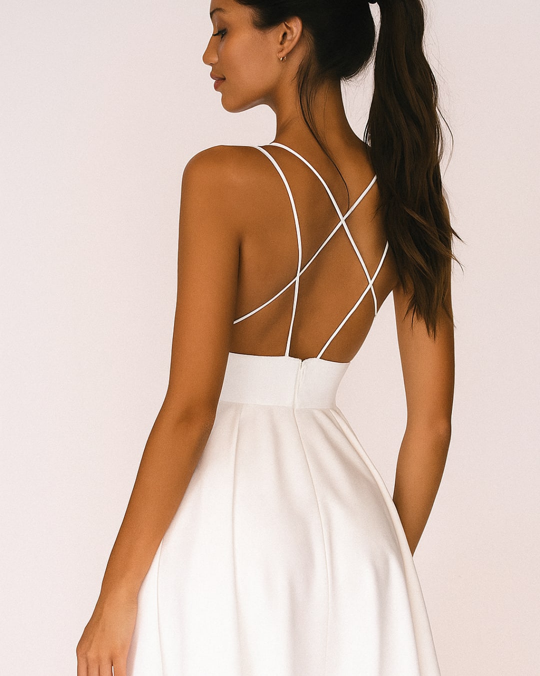 Women's Wedding Guest Midi Dress with Criss-Cross Back | Ava Monroe_2