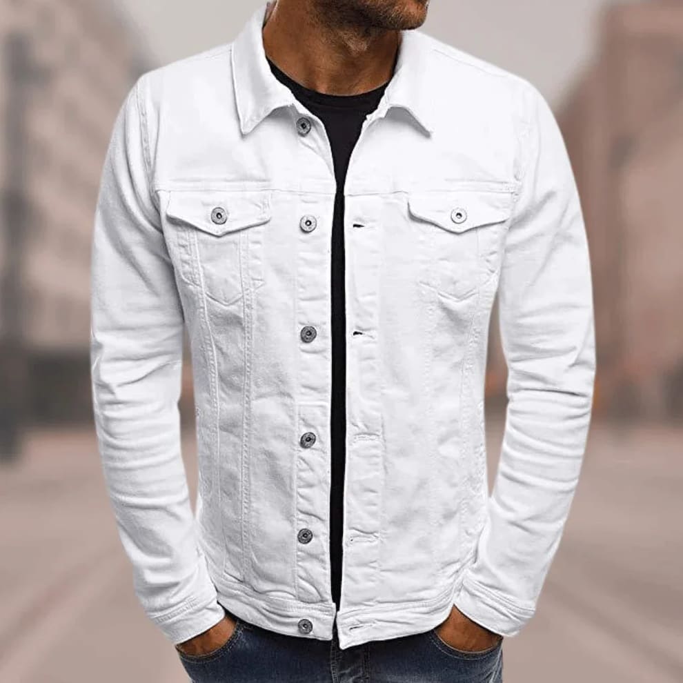 Men's Fitted Denim Trucker Jacket | Edmund_5