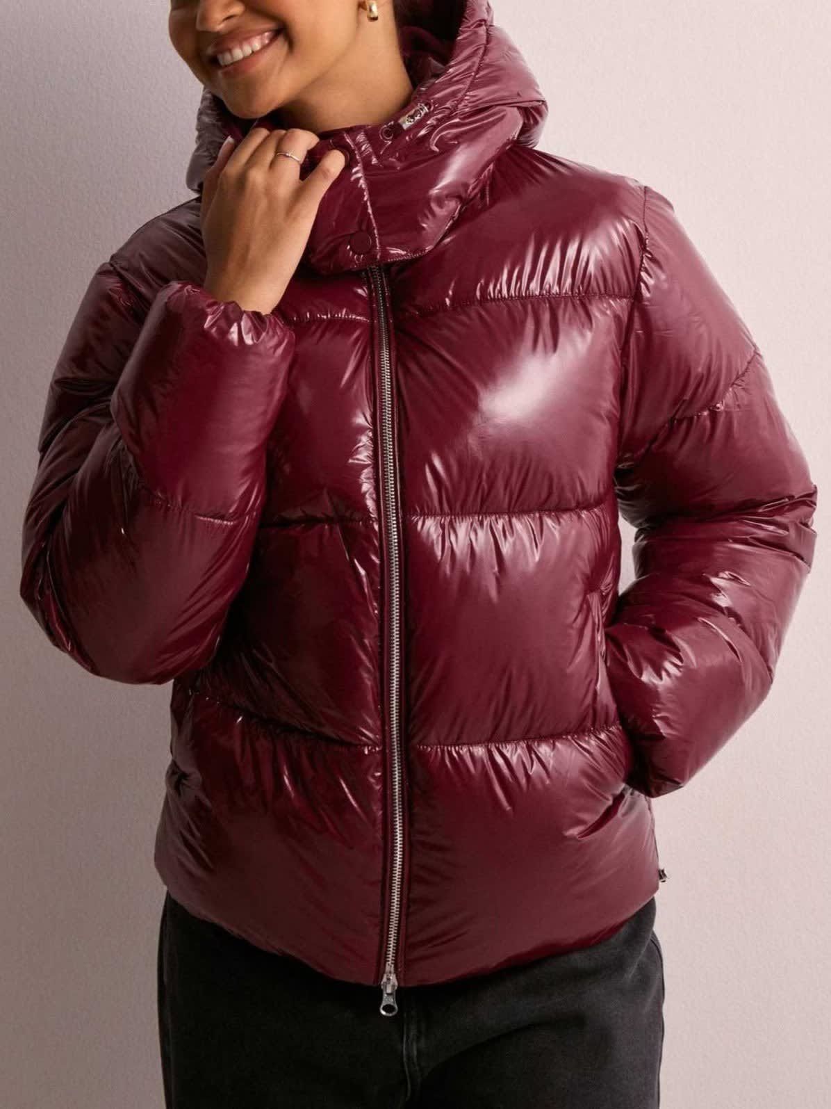Women's Glossy Hooded Puffer Jacket | Faye_8