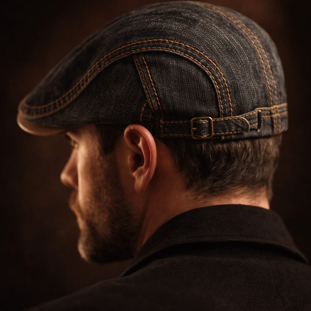 Men's Washed Denim Flat Cap | Gregor_7