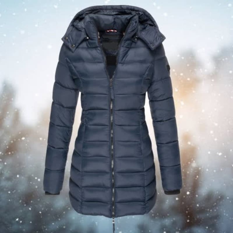 Women's Long Quilted Hooded Puffer Coat | Irene_1