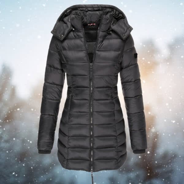 Women's Long Quilted Hooded Puffer Coat | Irene_6