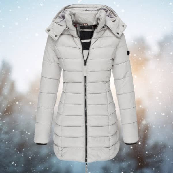 Women's Long Quilted Hooded Puffer Coat | Irene_7