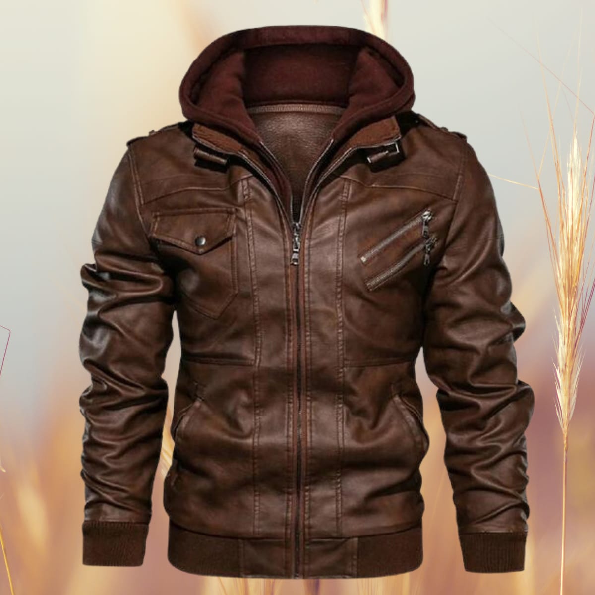 Men's Hooded Leather Biker Jacket | Wilfred_2